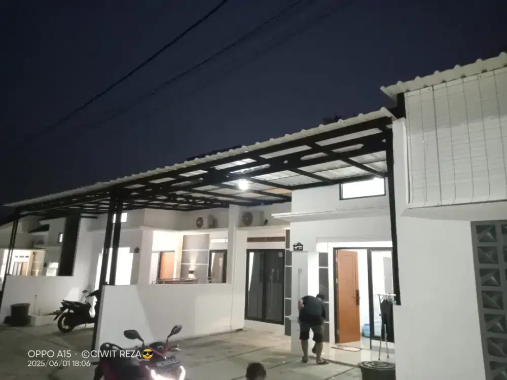 Kanopi alderon singel pelapon rangka 12m PVC terpsang