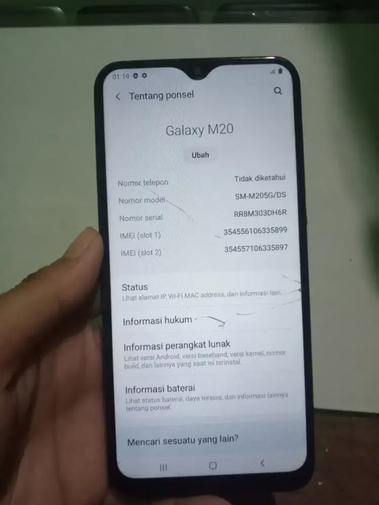 Samsung galaxy m20 tc retak sama bacdor sesuai fto