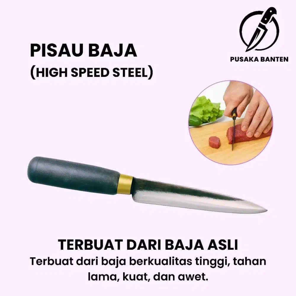 Pisau Dapur Tajam Baja Asli Sayur Daging Ikan