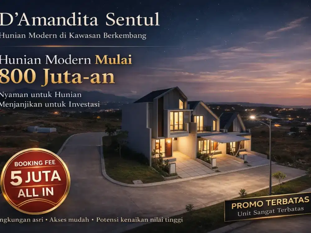Dijual Rumah view Gunung | D'Amandita Sentul | Lt.60 Lb.84