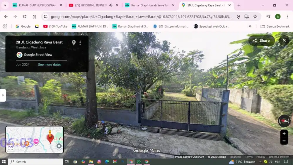 TANAH DI TEMPAT STRATEGIS  DISEWAKAN BAGUS UNTUK  CAFE, TOKO MATERIAL