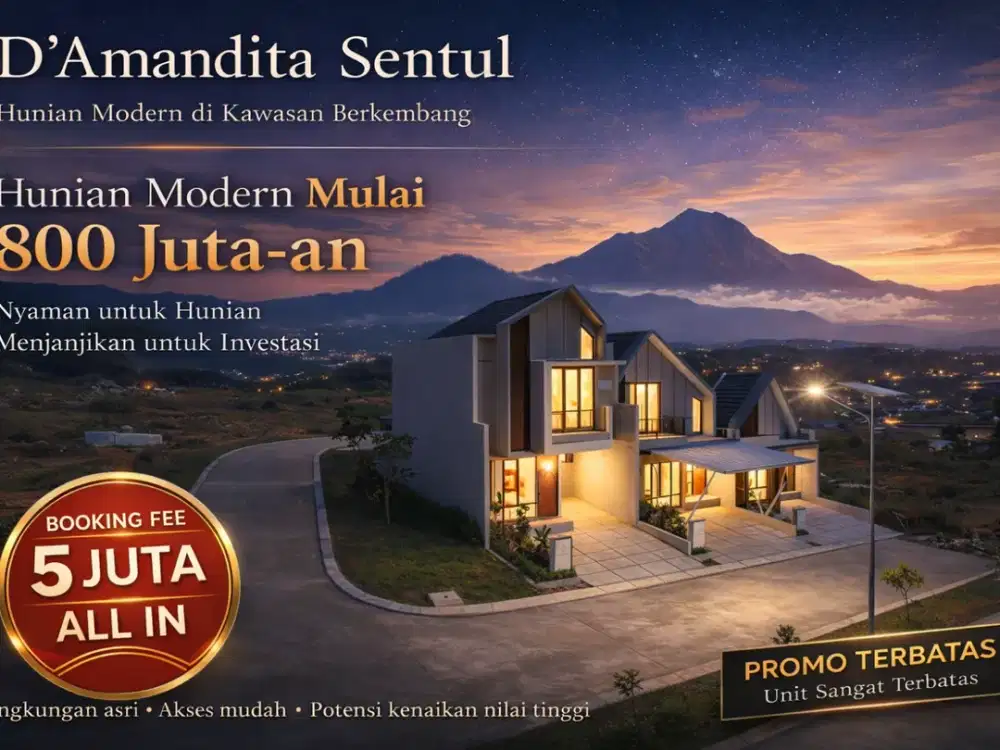 Dijual Rumah Modern & Eksklusif di Amandita Sentul | Pemandangan Gunung-Investasi Cerdas | Bogor