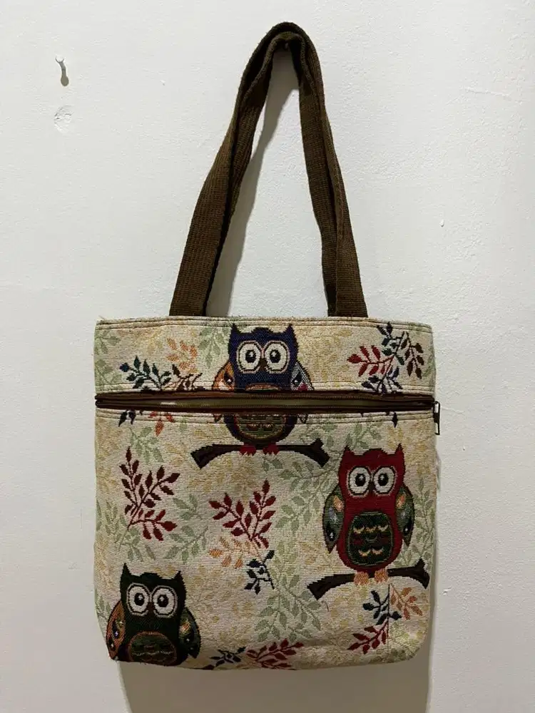 TAS TOTEBAG WANITA LUCU OWL