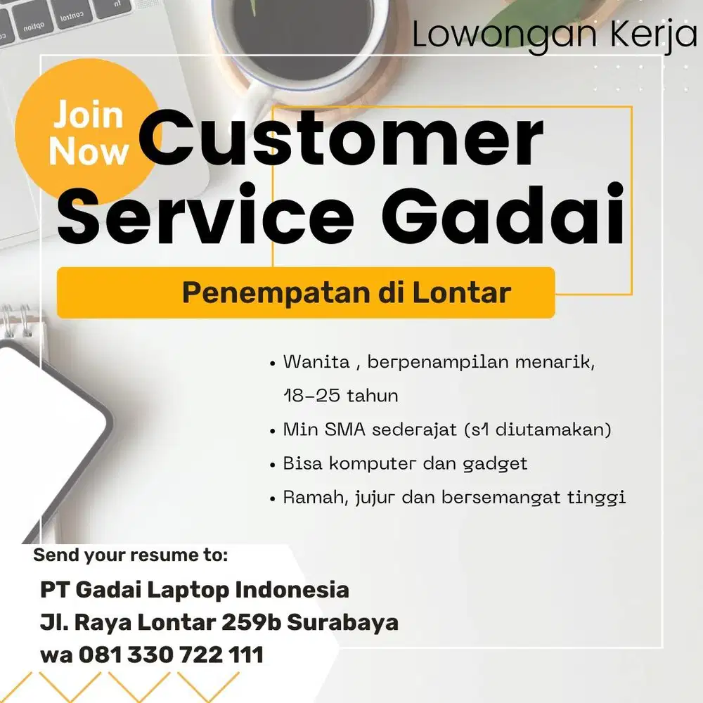 Loker Customer Service Gadai