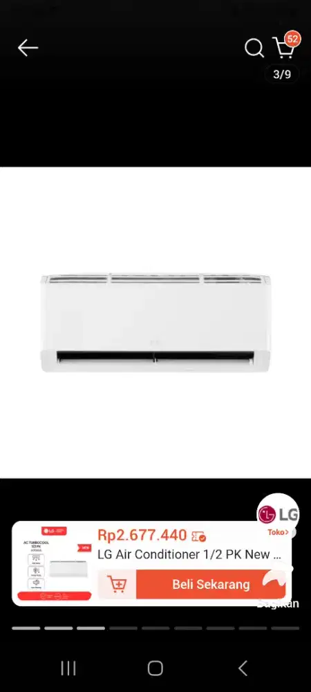 AC LG 1/2 pk new bukan bekas