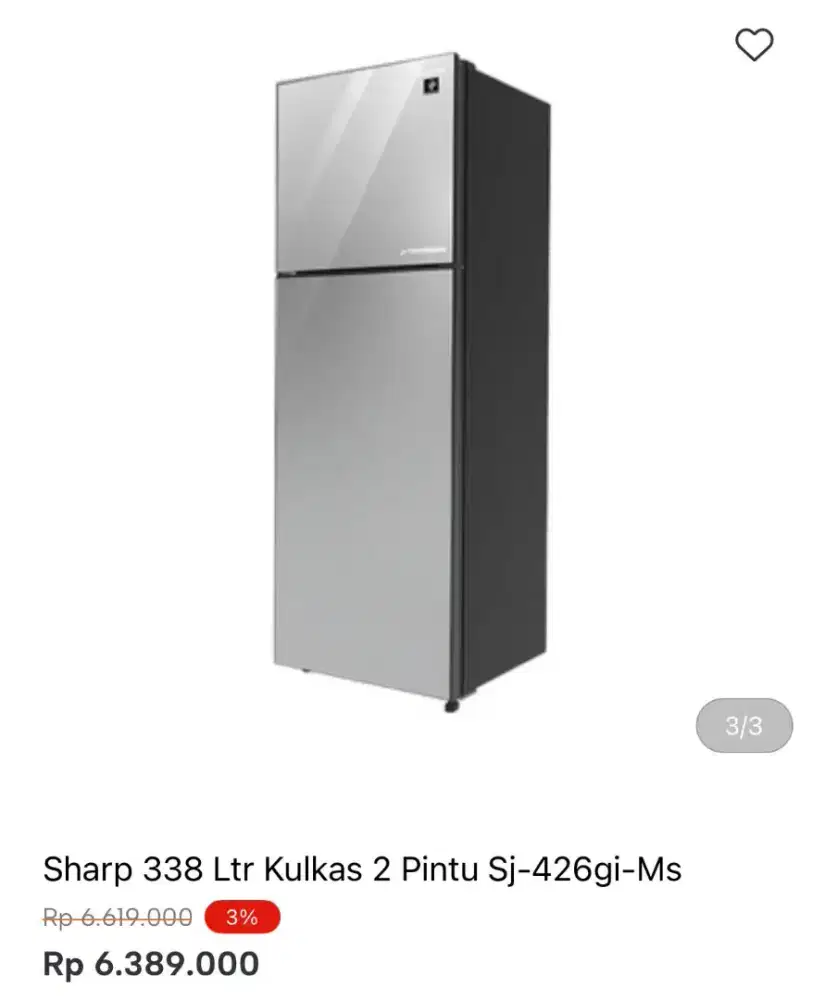 KULKAS SHARP 2 PINTU SJ-426GI-MS