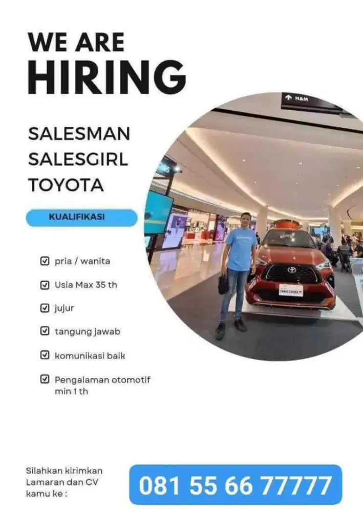 Lowongan Salesman & Salesgirl Toyota