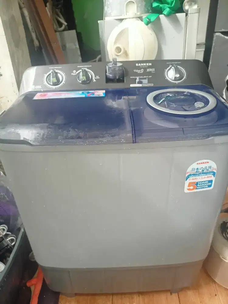 Mesin cuci 2 Tabung Sanken sawangan pasir putih