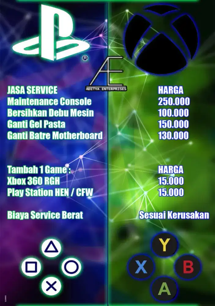 Jasa Service PlayStation, Komputer, Laptop dan Isi Games
