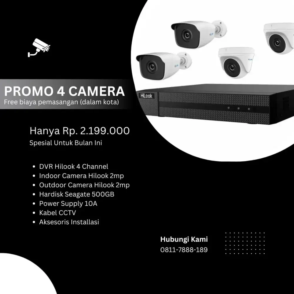 [PROMO MERDEKA] CCTV 4 CAMERA PLUS PASANG