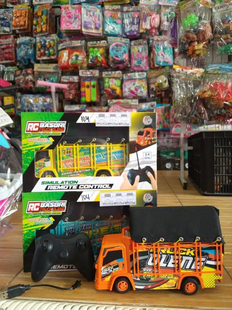 mainan anak rc truk oleng terpall
