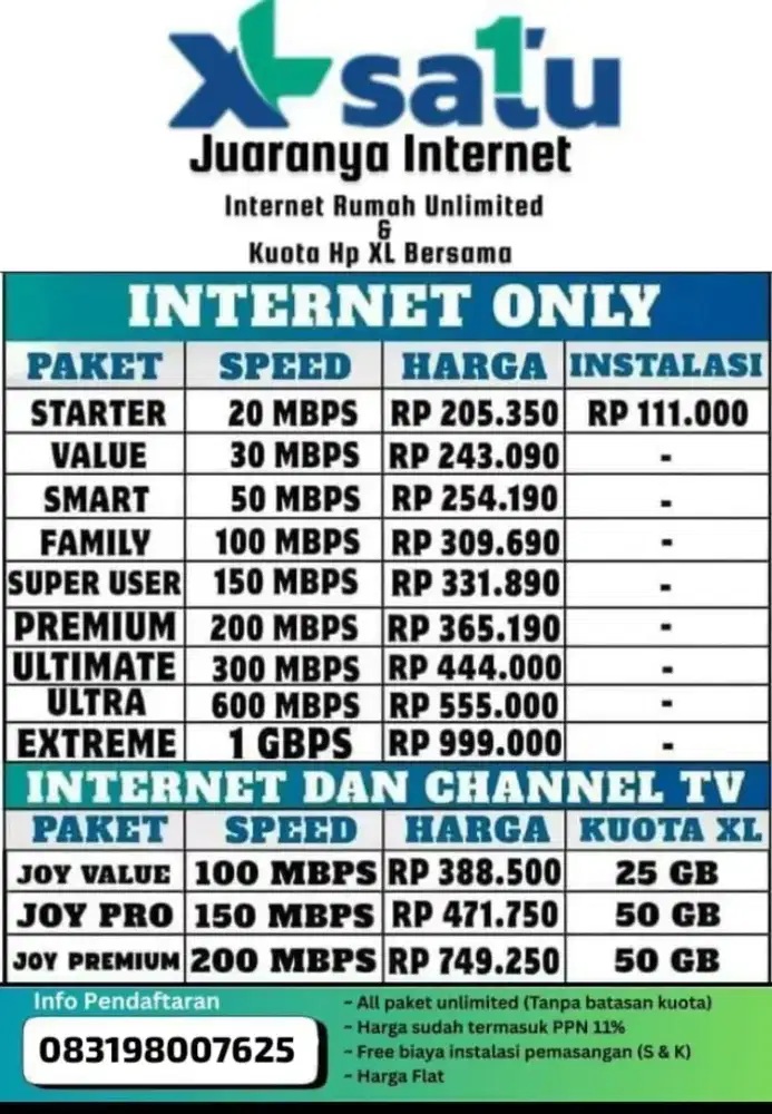 WIFI INTERNET XL SATU