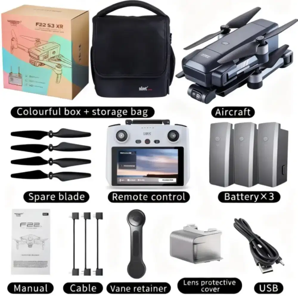 Drone sjrc f22 s3 XR full set seperti baru banyak bonus aksesoris