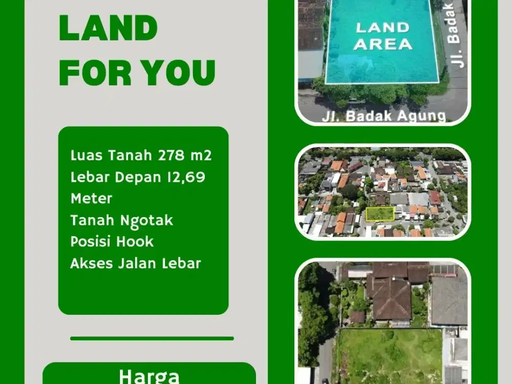FOR SALE LAND PREMIUM 278 m2 AT DENPASAR, BALI