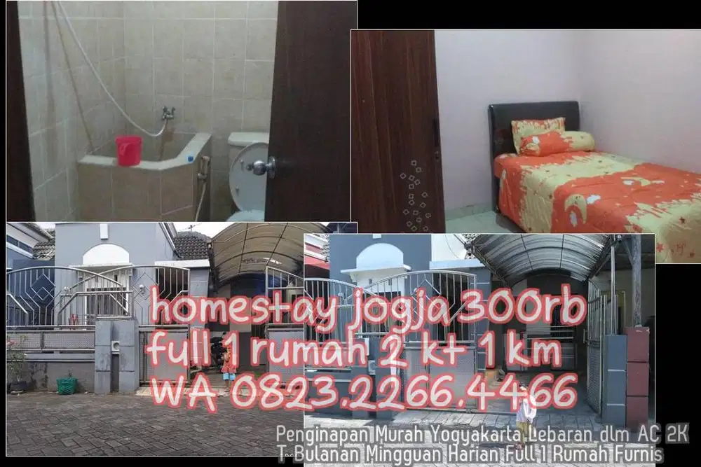 Penginapan Murah Yogyakarta Lebaran dlm AC 2KT Bulanan Mingguan Harian