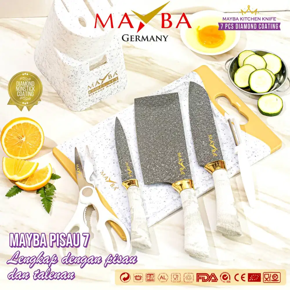 MAYBA Pisau Diamond Mayba Germany Perfect Knife Set 7 Pcs Anti Bacteri