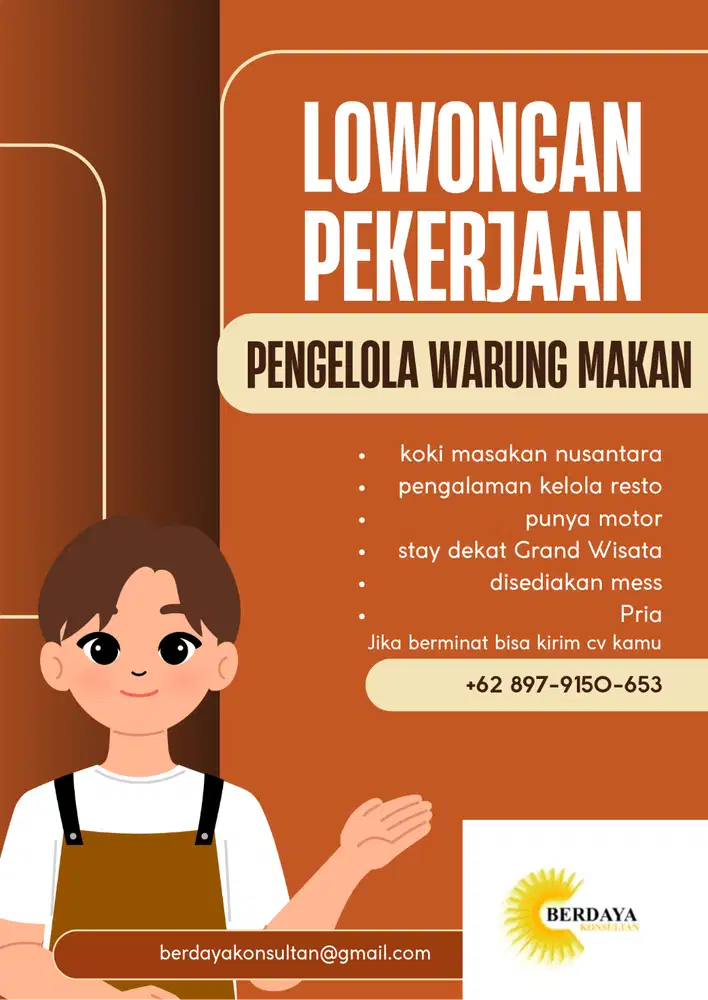 Pengelola warung makan sunda simbiri di Grand Wisata, sistem bagi hasi