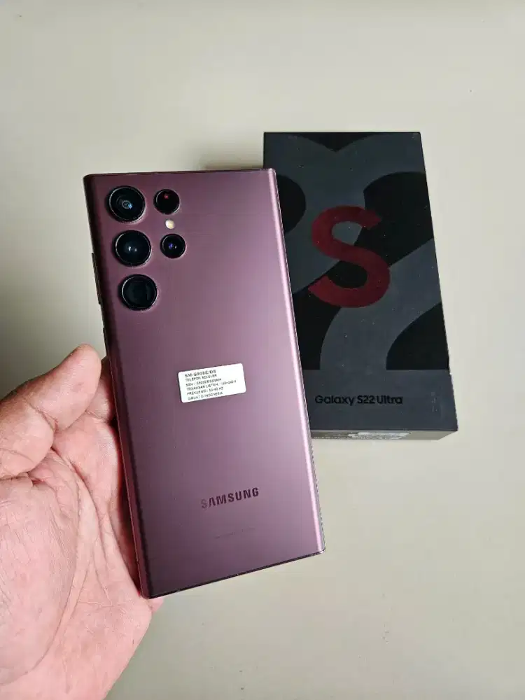 Samsung S22 Ultra 5G 12/256 Burgundy SEIN Resmi Indo Fullset Murah