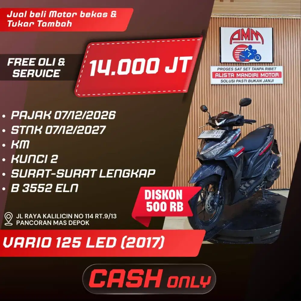 VARIO 125 LED 2017 PAJAK HIDUP KUNCI 2 CC 0% KREDIVO TOKPED SPAYLATER