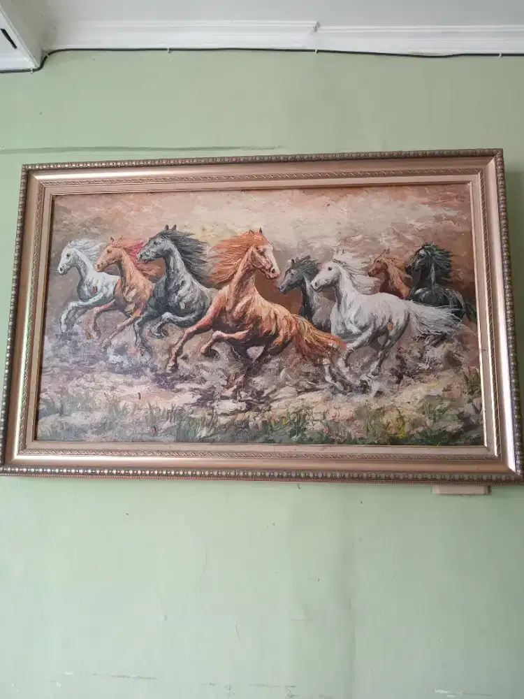 Lukisan kuda, asli kanvas