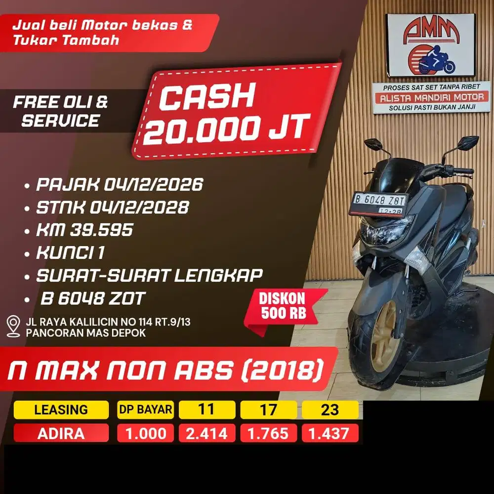 DP 1JT N MAX NON ABS TH 2018 BISA CASH/ TRADE IN /PAKAI CC/PAYLATER