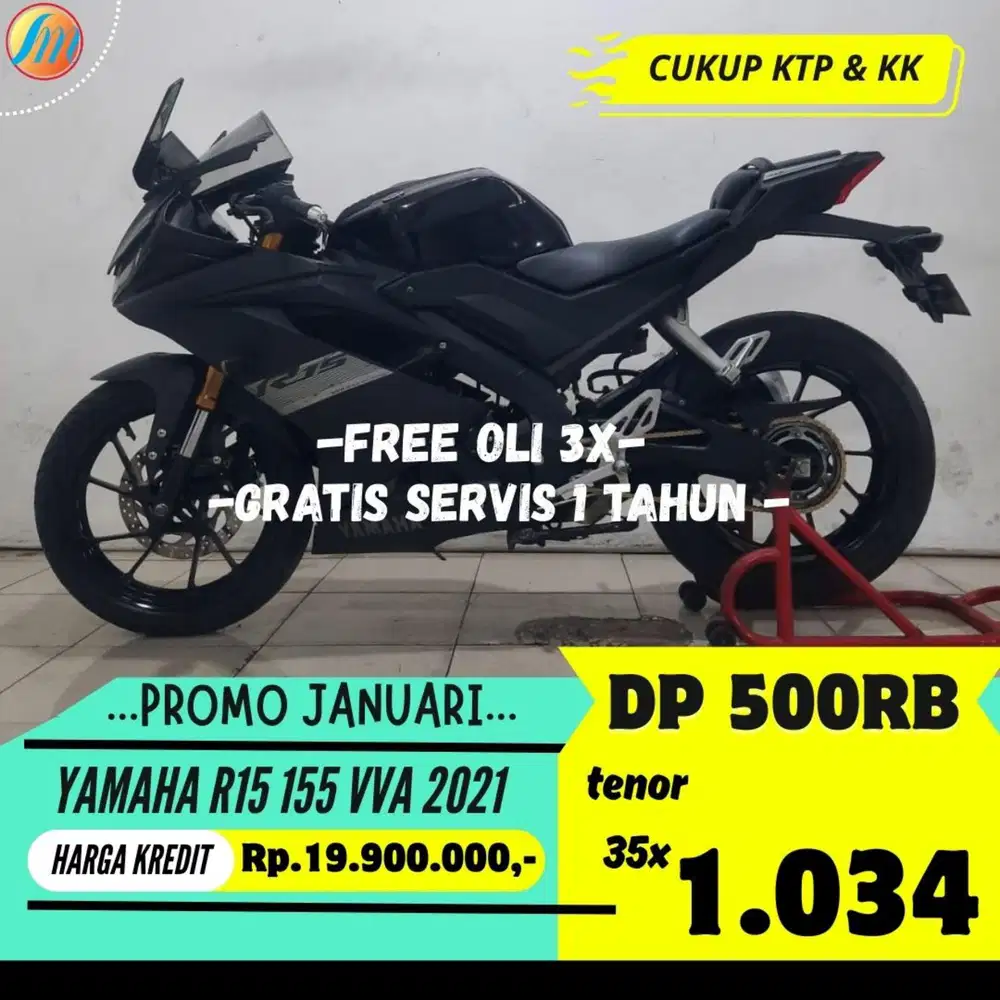 YAMAHA R15 155 VVA 2021 DP HANYA 500RIBU ANGSURAN RINGAN BERGARANSI