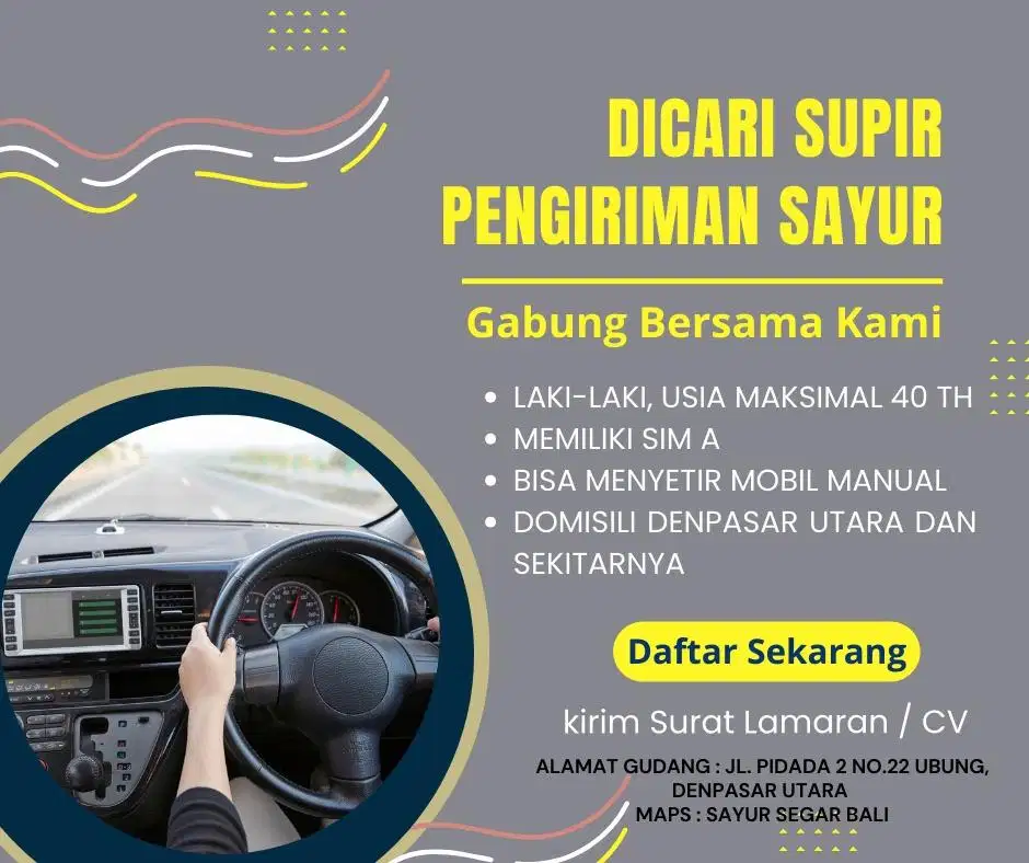 DRIVER PENGIRIMAN SAYUR