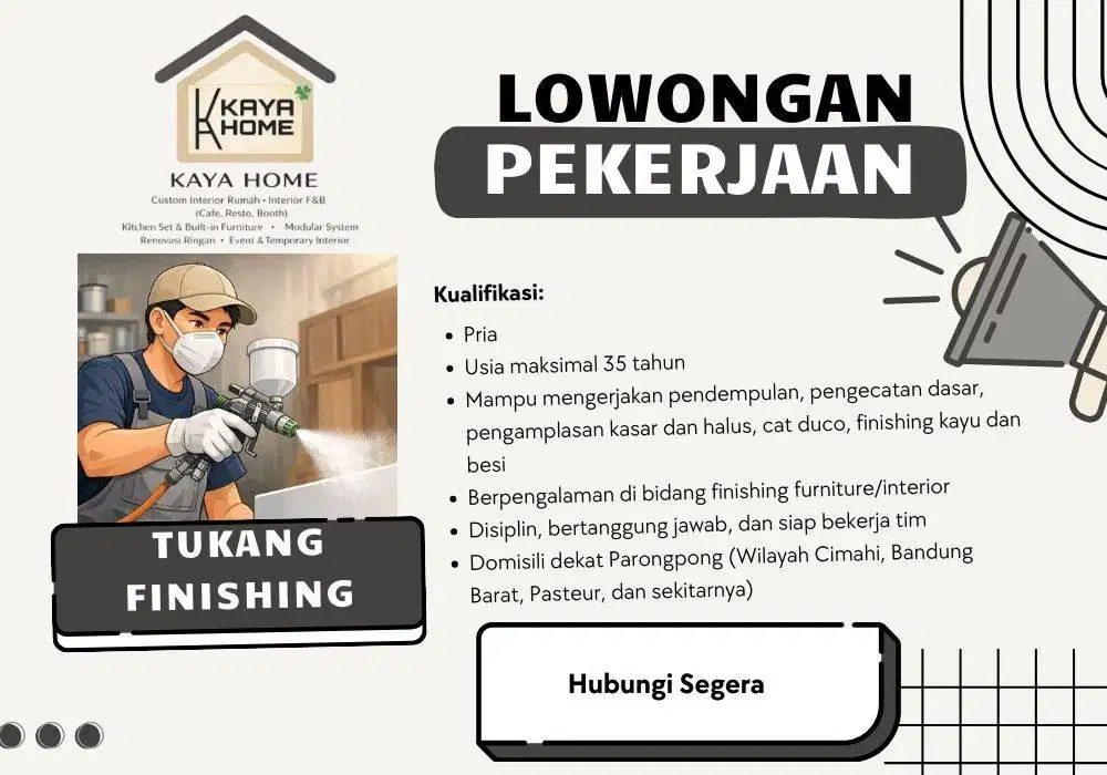 Tukang Finishing Kayu dan Besi