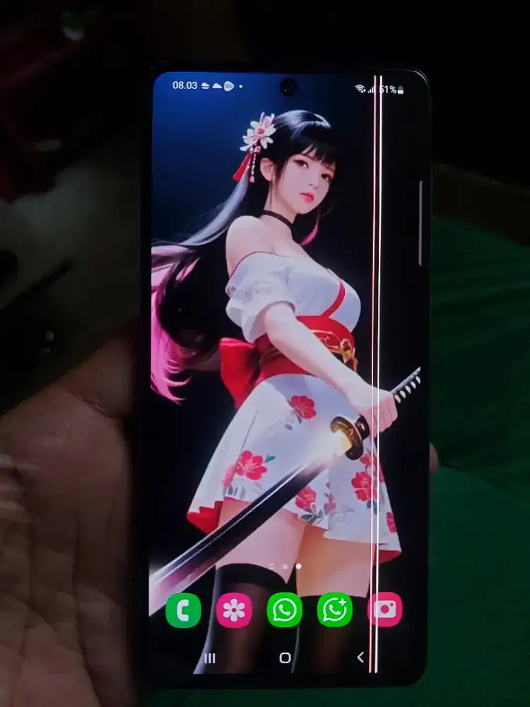 Samsung a71 nfc 8+8/128 minus 2 garis