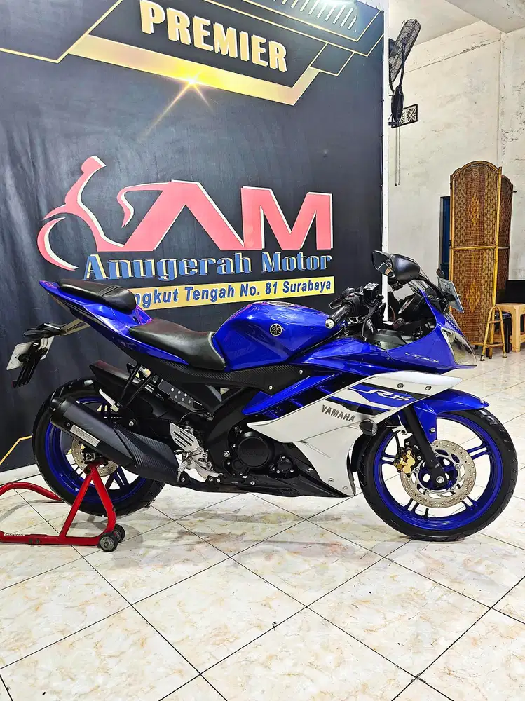 R15 V2 racing blue km.10rb asli motor simpanan.Anugerah motor rungkut