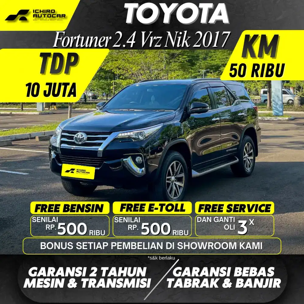 TOYOTA FORTUNER VRZ 2.4 DIESEL KM 50RB PAJAK 08.26
