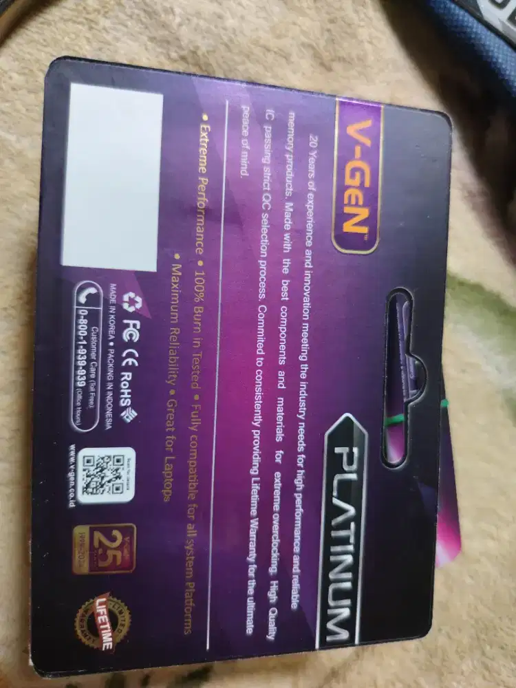 Vgen Platinum DDR RAM 8GB 3200Mhz