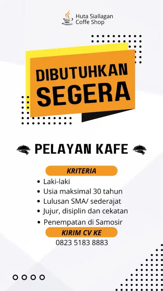 Pelayan Cafe di Samosir