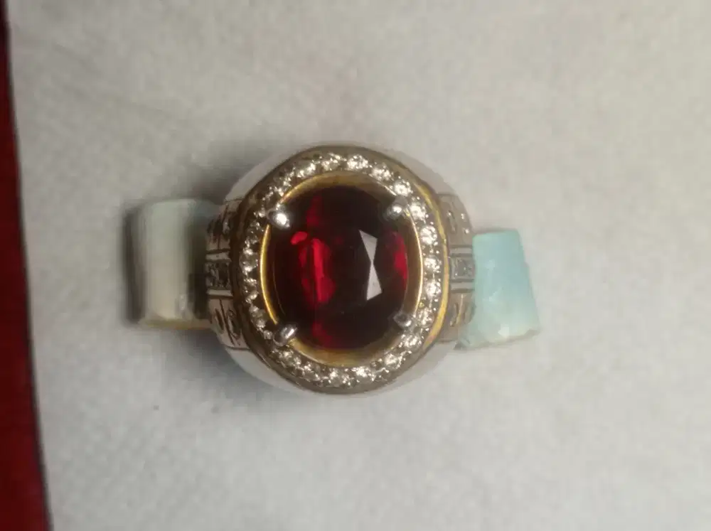Cicin batu Garnet ring silver/perak
