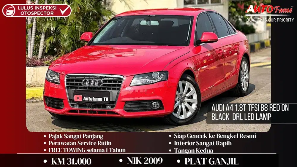 Audi A4 1.8T TFSI B8 Red On Black NIK 2009 DRL LED Lamp