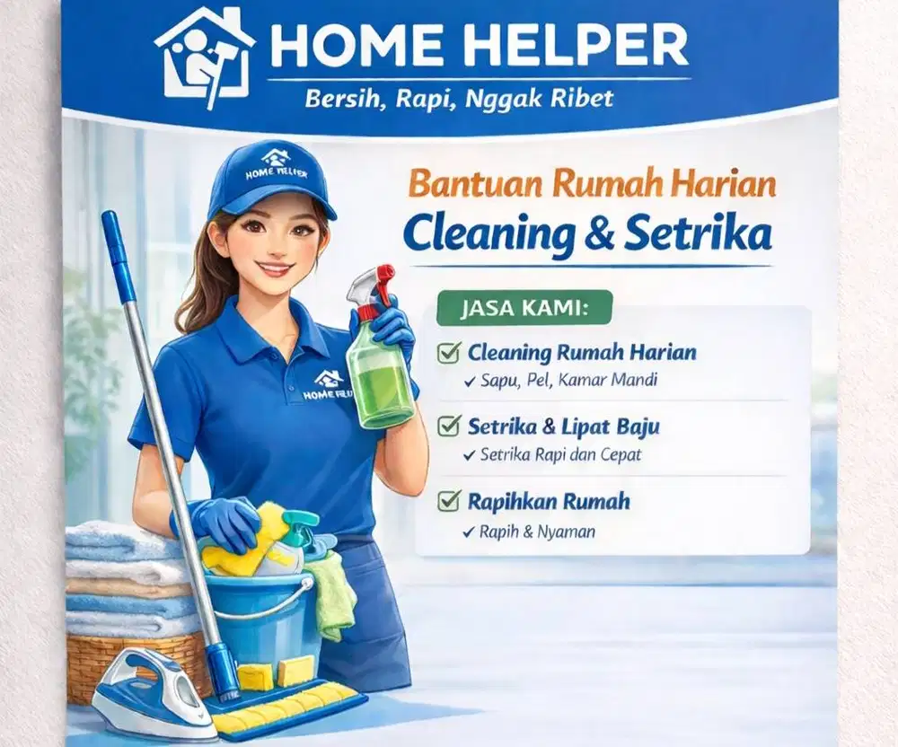 Jasa ART home service freelance, Cleaning, Bantu acara, Pindah rumah,