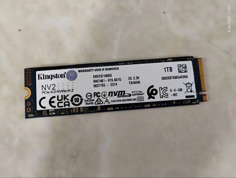 SSD M.2 NVME PCIe 4.0 x4 Kingston NV2 1TB Sentinel Health 24%