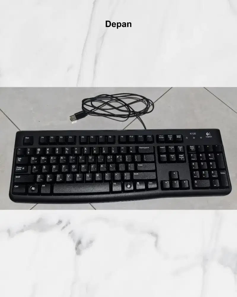 Logitech Keyboard Hangul K120 - Kabel Port USB/Wired USB - Keyboard