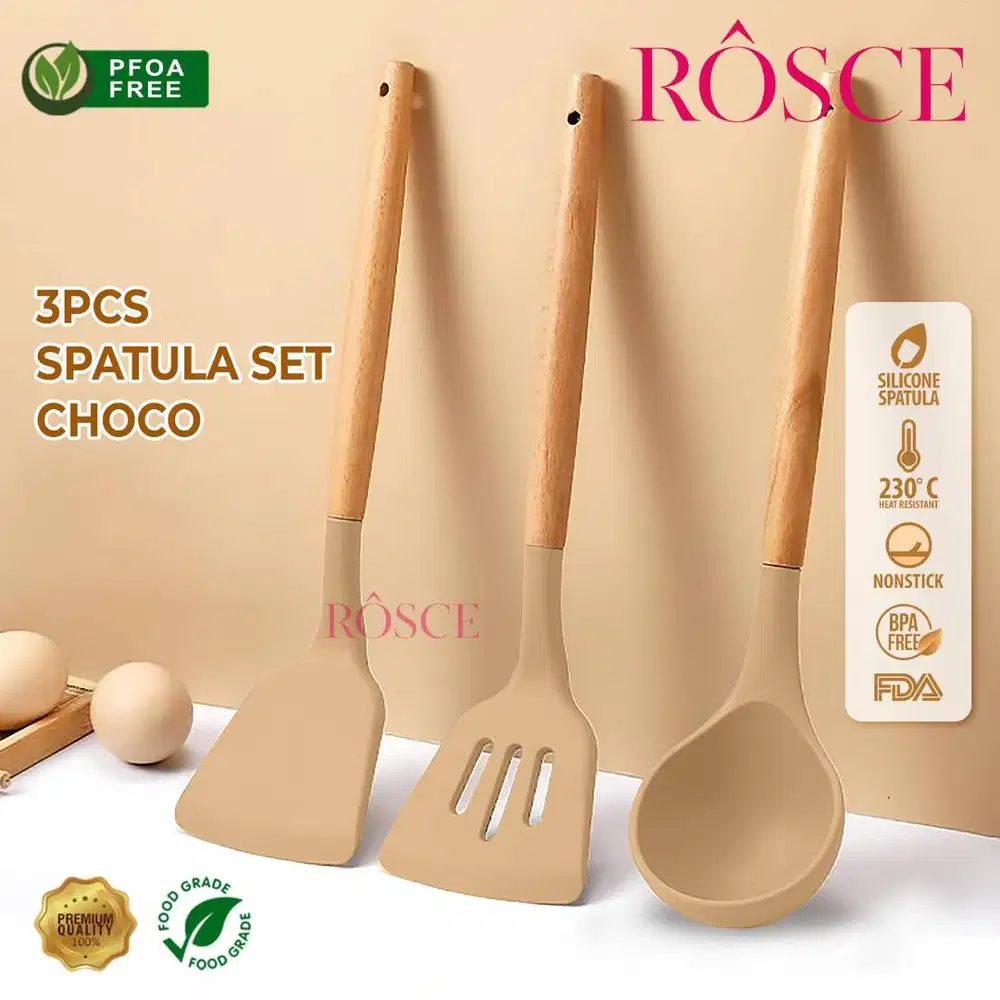 ROSCE SPATULA SET 3 PCS sutil silikon sendok soup silicone slotted