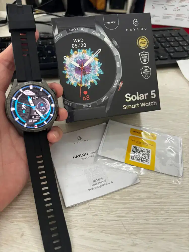 Smartwatch Haylou Solar 5 AMOLED, BT Call, Fullset, Mulus  (garansi)