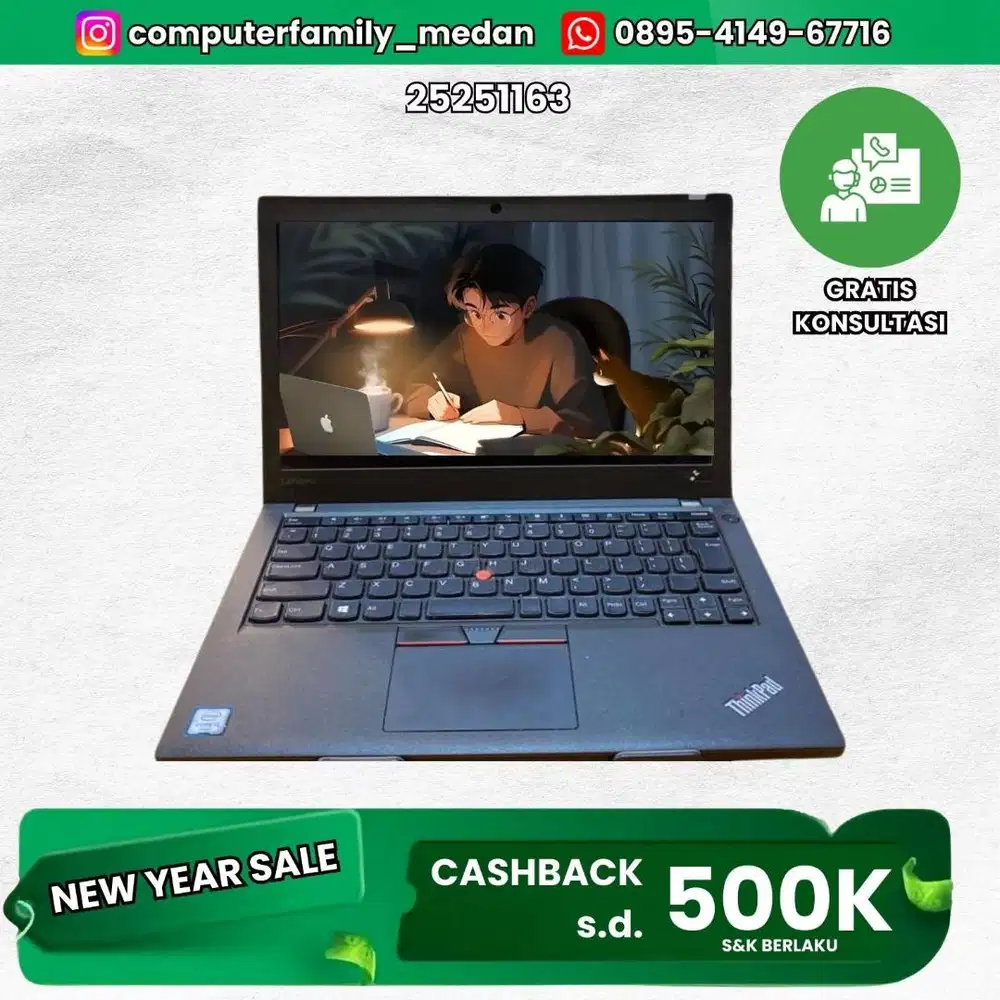 THINKPAD X270 COREI3-6006U RAM8GB SSD 256GB SIAP PAKAI GARANSI++BONUS