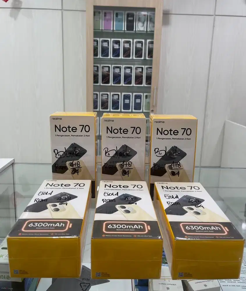 Baru...Realme Note 70 Ram 4+8/64 Grs Resmi (Warna : Black,Gold)