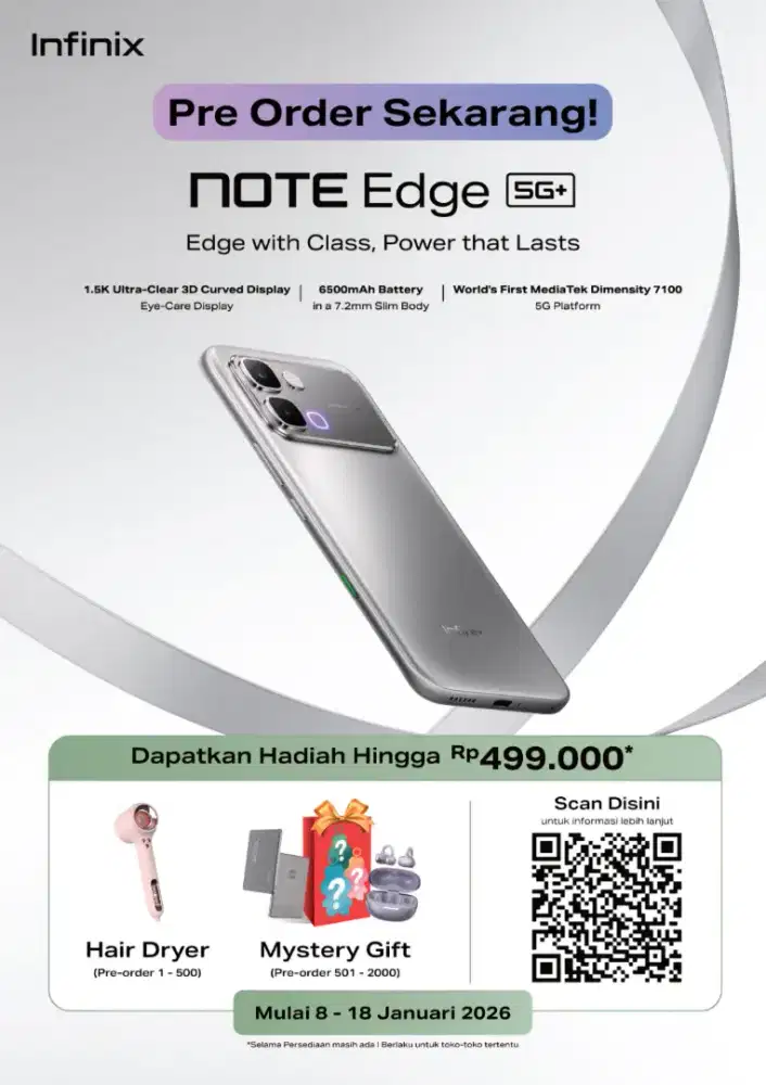 PROMO TERBATAS PRE ORDER INFINIX NOTE EDGE 5G+