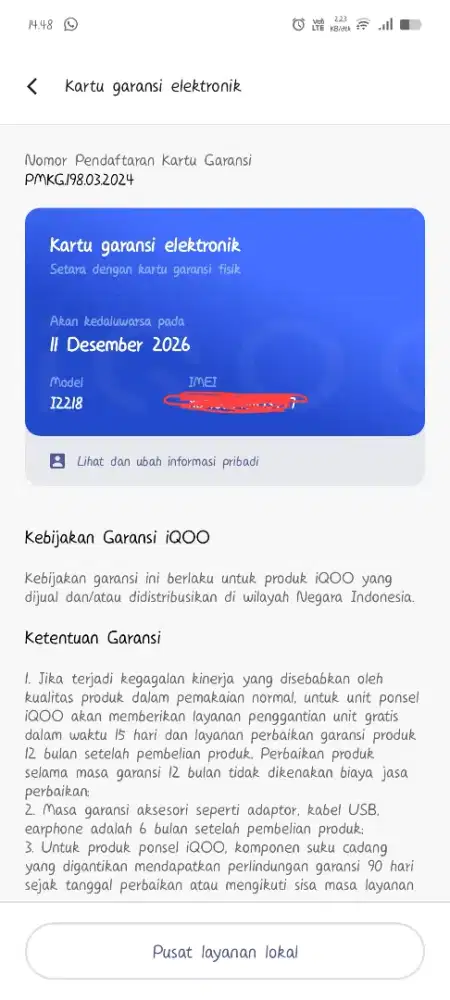 Iqoo z9 8/128 fulset