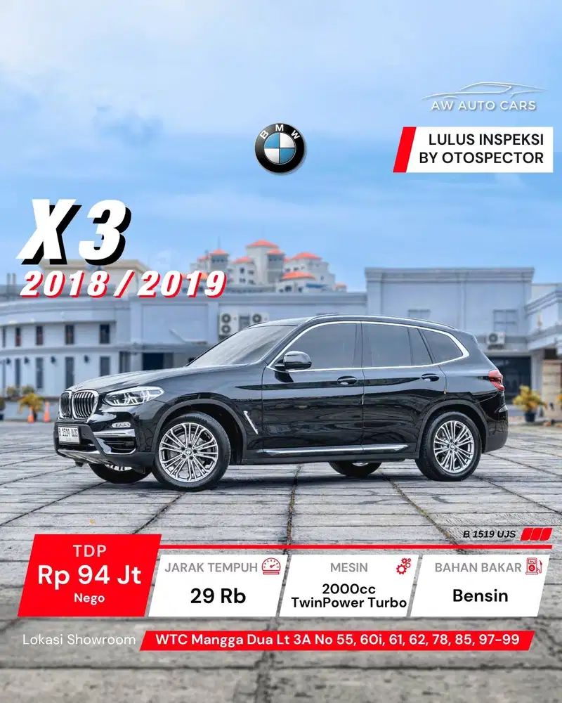 [LOW KM] BMW X3 xDrive xLine 2019 NIK 2018 mdl