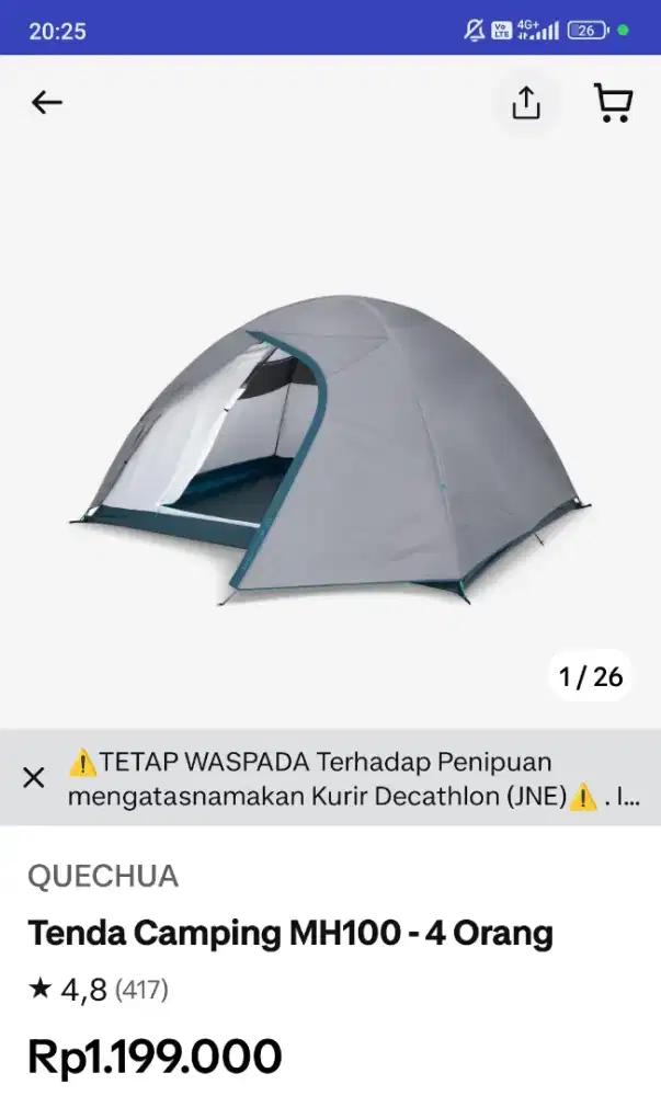 Tenda camping MH 100 4 orang