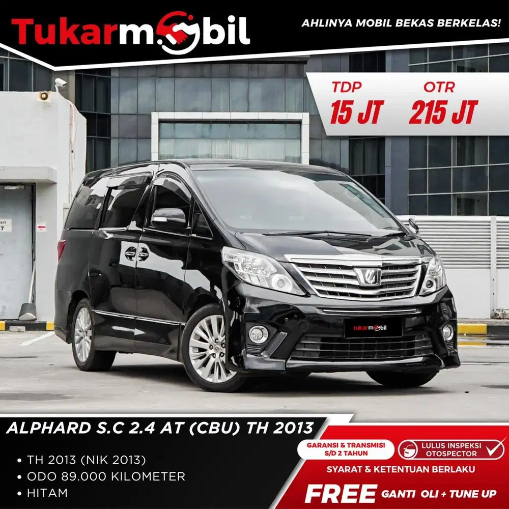 [BERGARANSI] TOYOTA ALPHARD SC 2.4 MATIC CBU TAHUN 2013 HITAM LOW KM