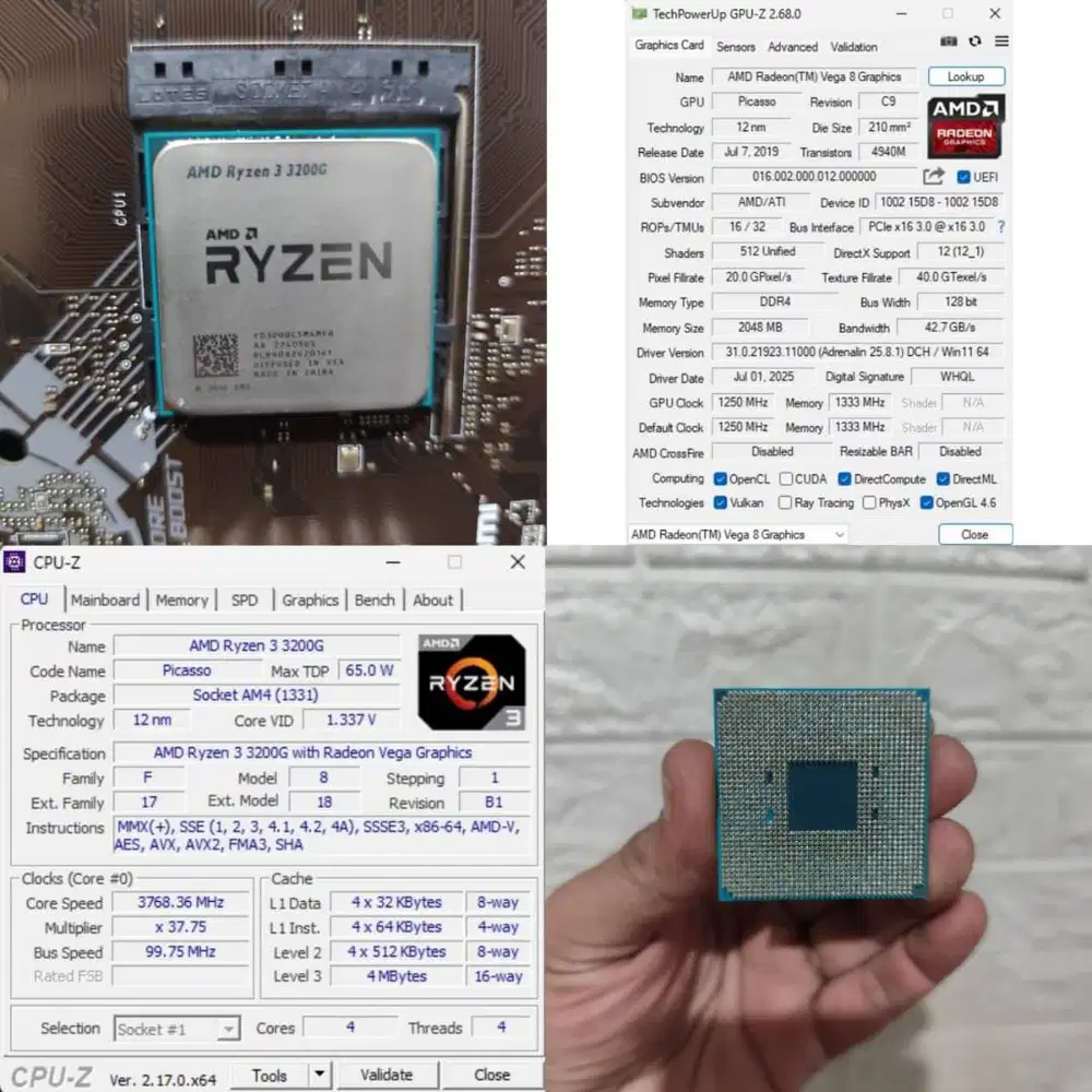 Processor AMD Ryzen 3 3200G Zen+ (Garansi s/d Juli 2026)