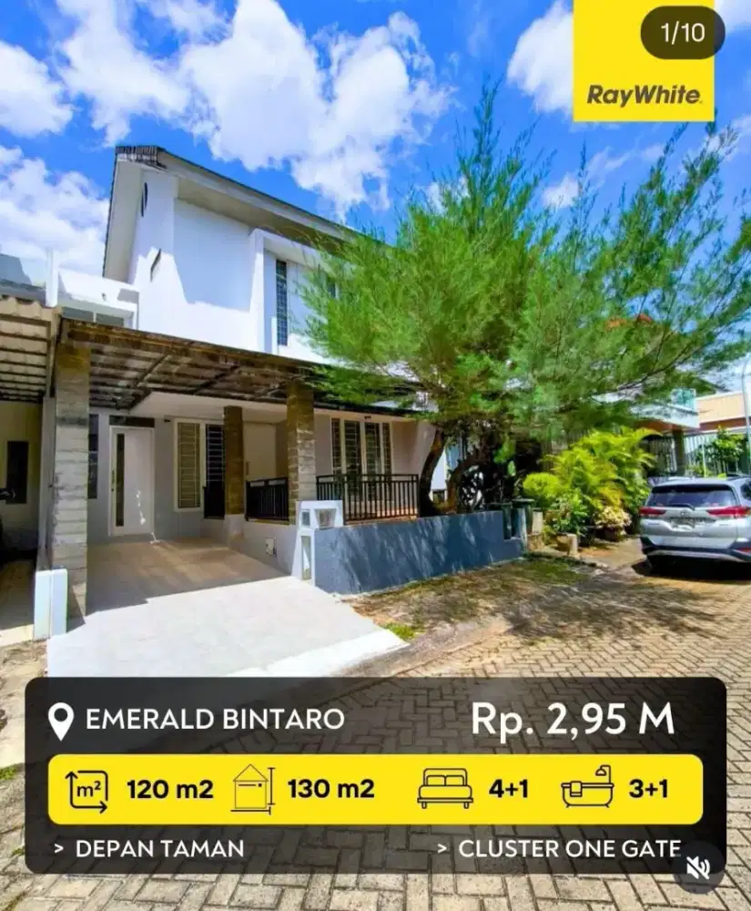 Best deal! Rumah depan taman di Emerald Bintaro Sektor 9