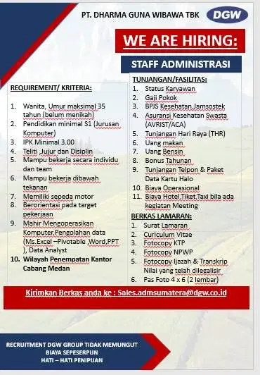 Dibutuhkan Staff Administrasi / Data Analyst